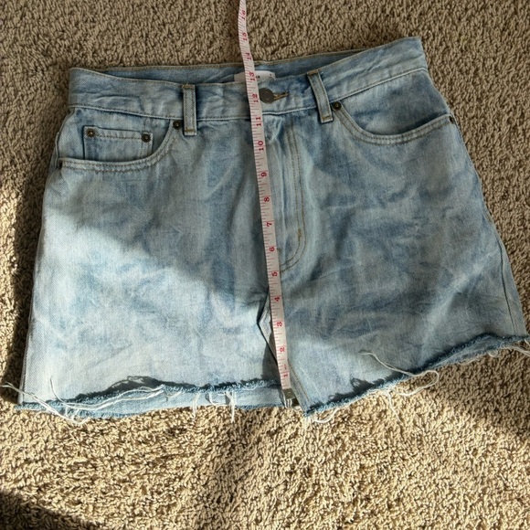 TNA Aritzia Testani Acid Wash Asymmetrical Mini Denim Skirt - Picture 6 of 7